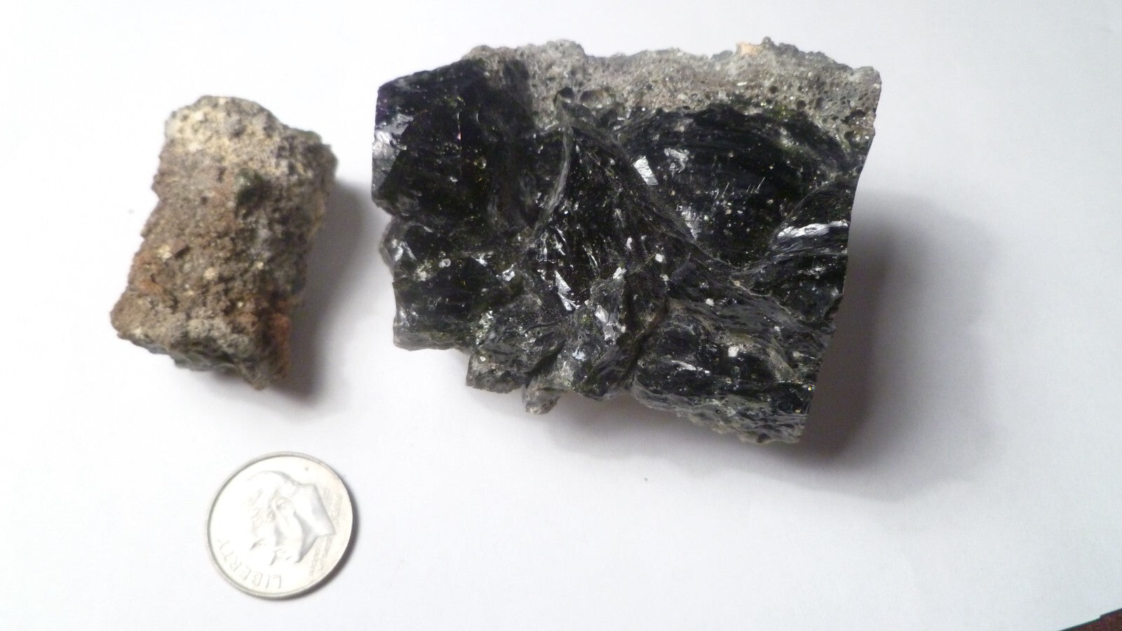 LOT of 2 Black Fulgurites lightning fused sand Fossil Lightning
