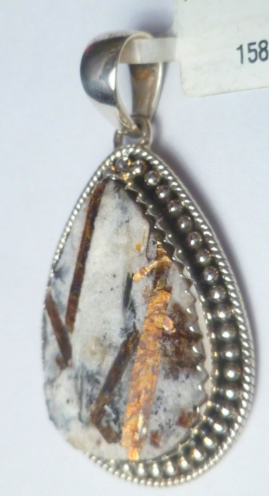 Minimalist Astrophylite Crysal .925 Sterling Silver Designer PENDANT 50mm $158