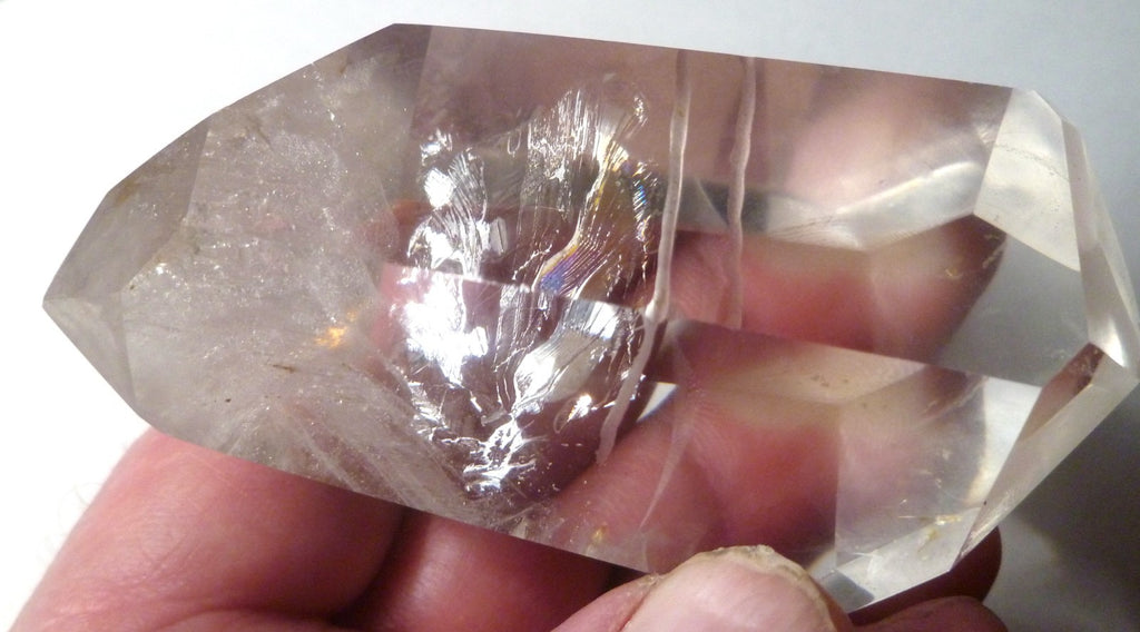 Clear Quartz Crystal Polished Double Point Brazil 183 grams Mystery Inclusions