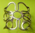 2.25" Silver Plated Bracelet WIDE Cuff Oz. Flowers Vintage