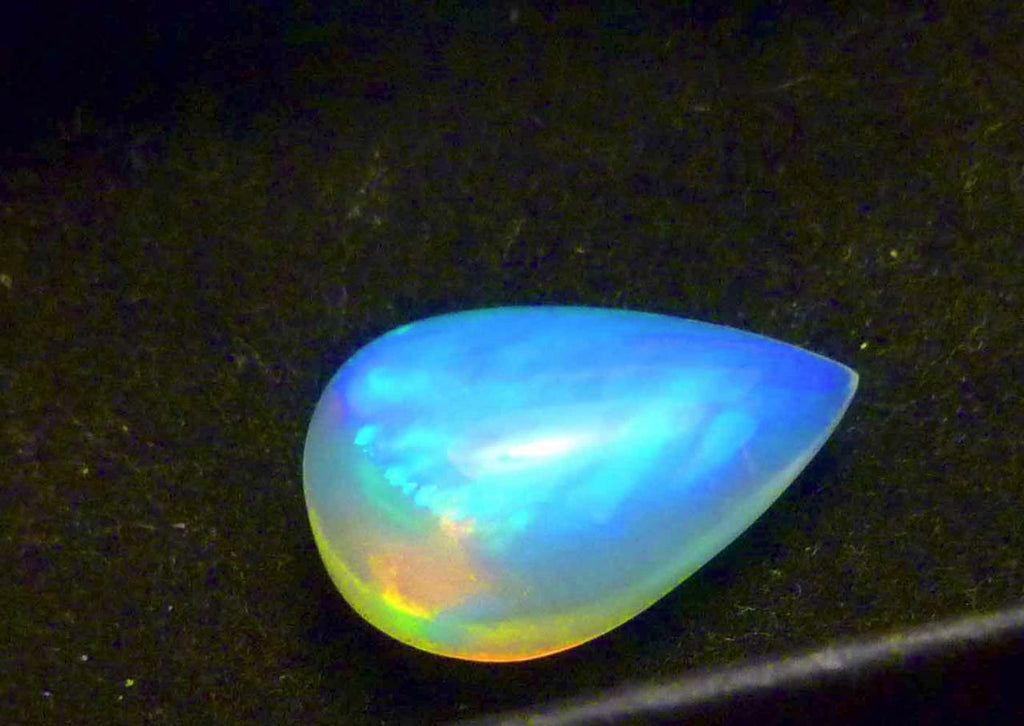 AAA+ Ethiopian Precious Crystal Welo Opal Teardrop Gemstone FLASH 7.0 carats Gem