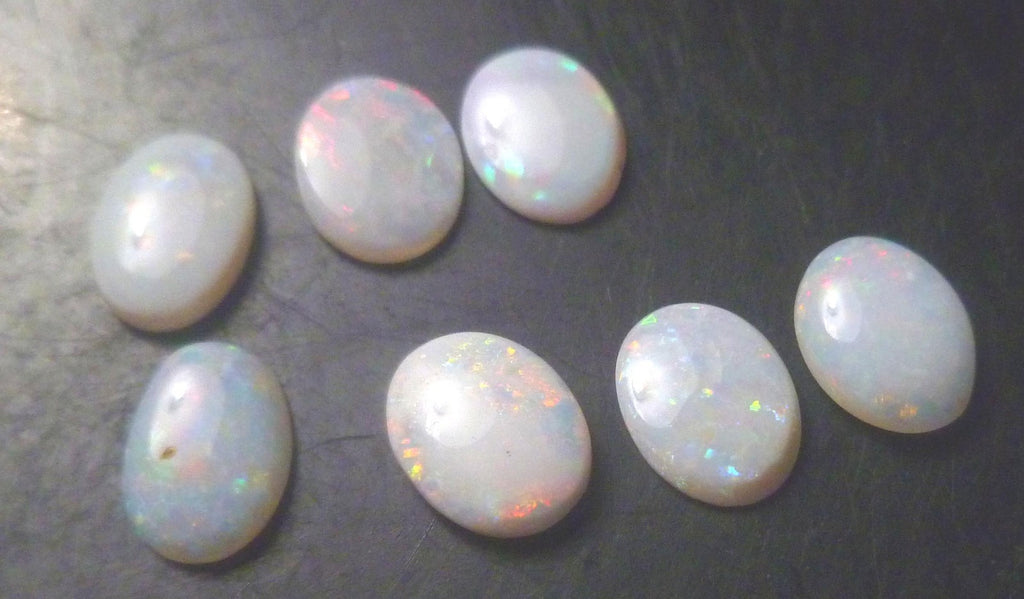 6x8 Lot of 7 Polished Australian White Opal Cabochons