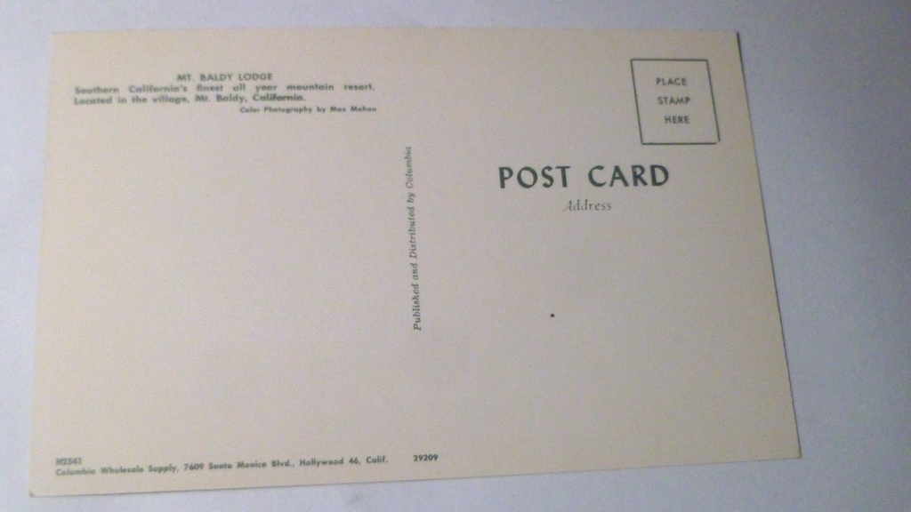 Postcard Curry's Wagon Wheel Mount Baldy Tavern California USA 1961