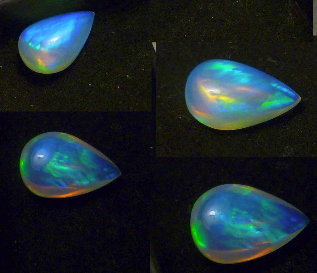 AAA+ Ethiopian Precious Crystal Welo Opal Teardrop Gemstone FLASH 7.0 carats Gem