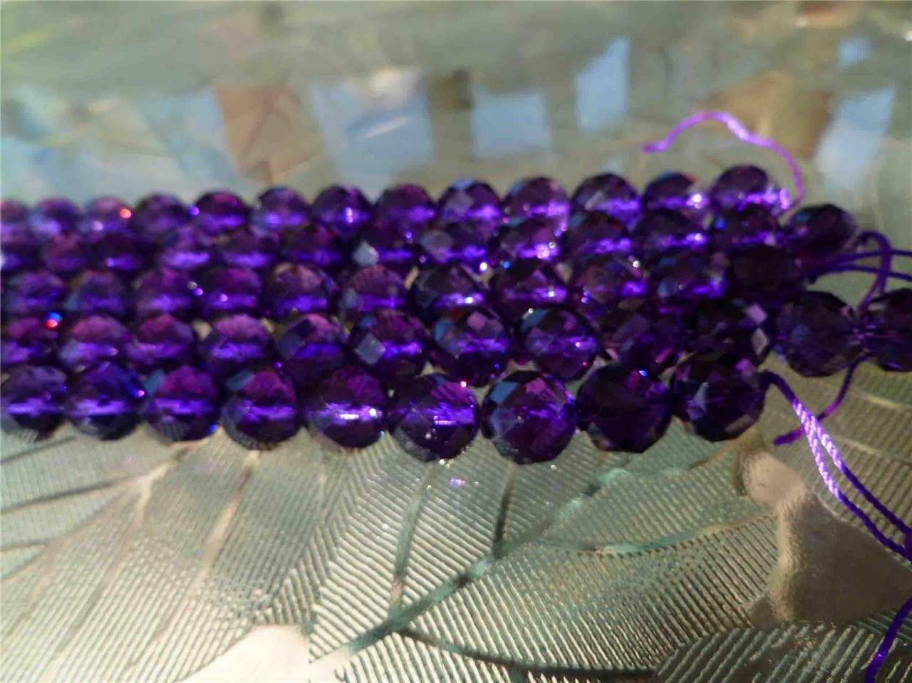 39 FACETED (per strand) Awesome Deep Purple Lab Amethyst 10mm Beads 15"