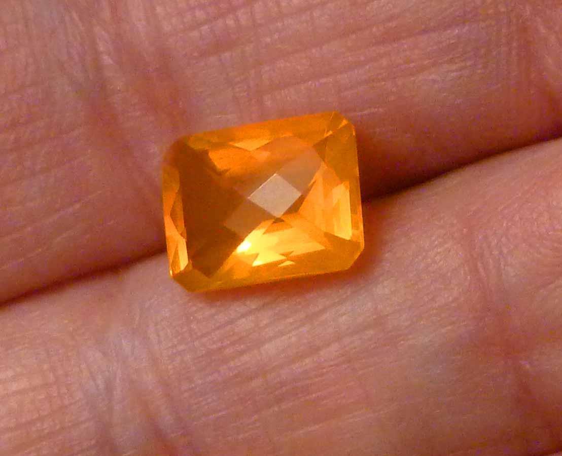 10x8mm Firey Sunset Fanta Opal Gemstone Emerald Cut Ethiopian Ethiopia 2.31 cts