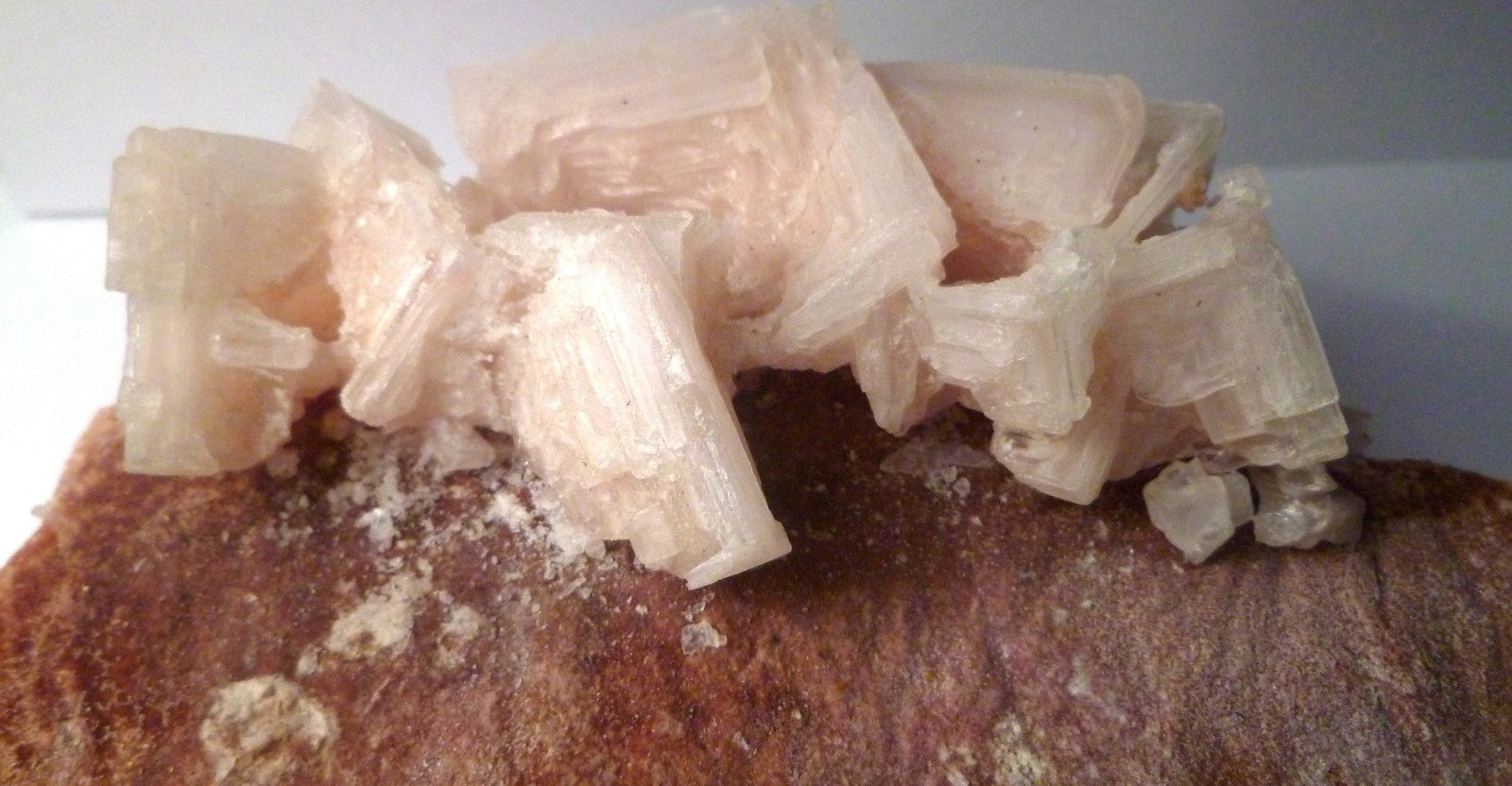 Pink Plum Halite Stepped Salt Crystals 5.5" Trona Searles Lake California