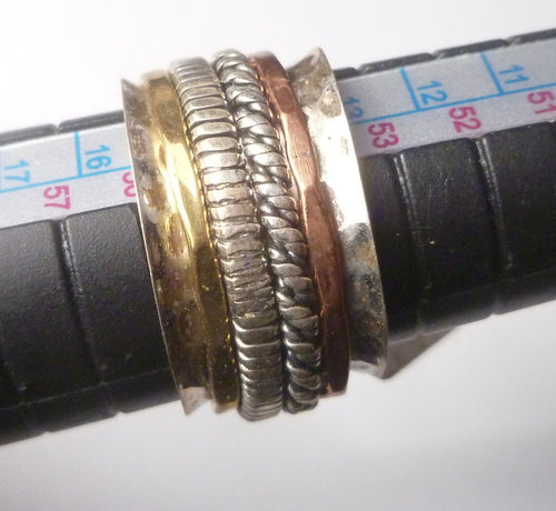 12mm wide Band Spinner Ring 925 Sterling Silver s7