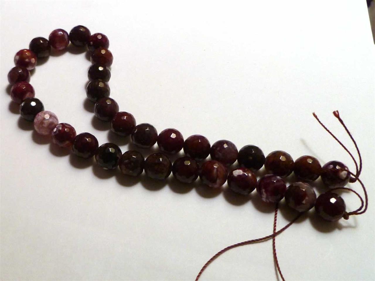 Lot 25 FACETED (strand) Awesome Faceted Dyed Magenta Agate 16mm Beads