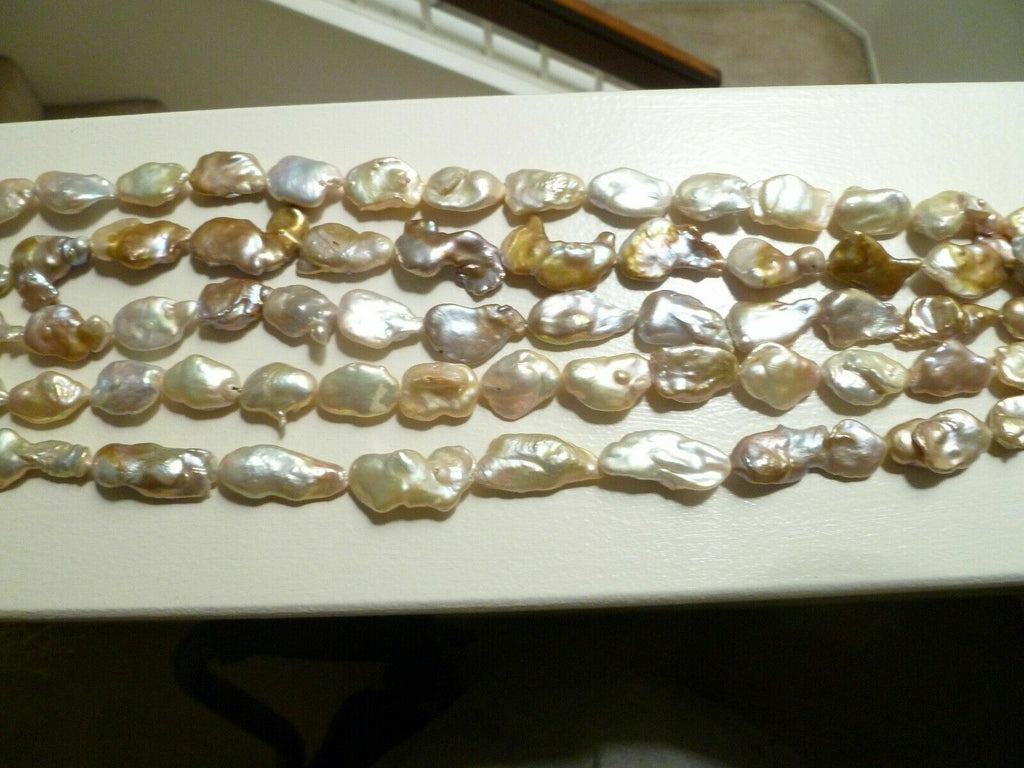 Big 17 Pearls per 15.5" Strand 20-30mm Size METALLIC baroque Cultured pearl