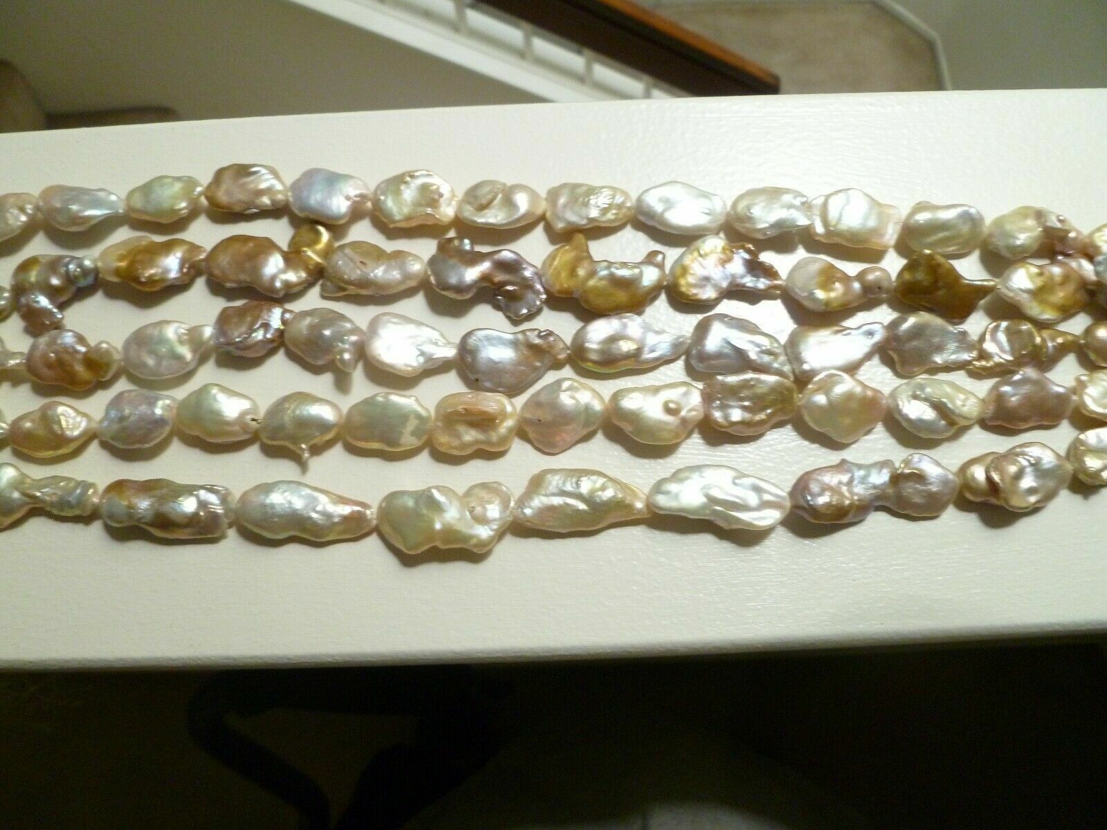 Big 17 Pearls per 15.5" Strand 20-30mm Size METALLIC baroque Cultured pearl