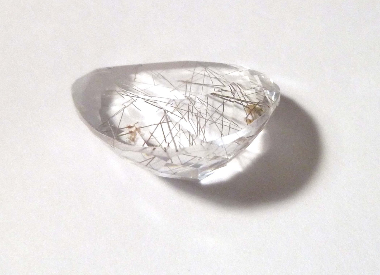 7x6.7mm Pear Natural Needles Rutile Quartz Gemstone, Brazil 39.30cts