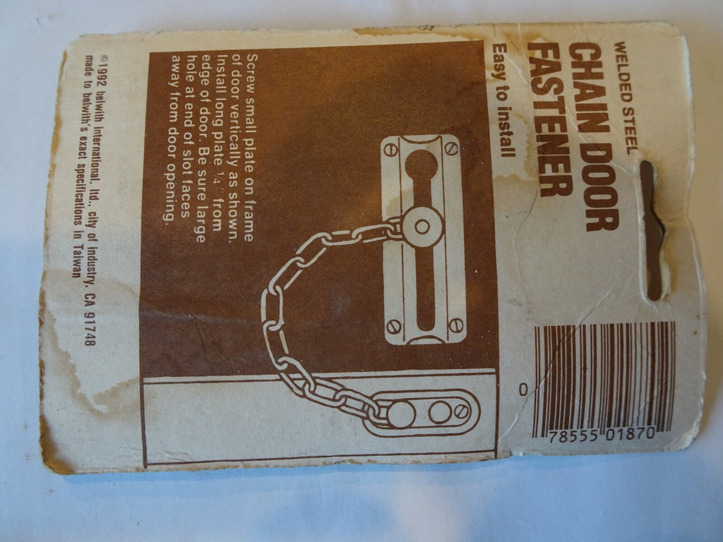 Belwith Brass Welded Steel Chain Door Lock Latch Security Bolt Vintage 1992