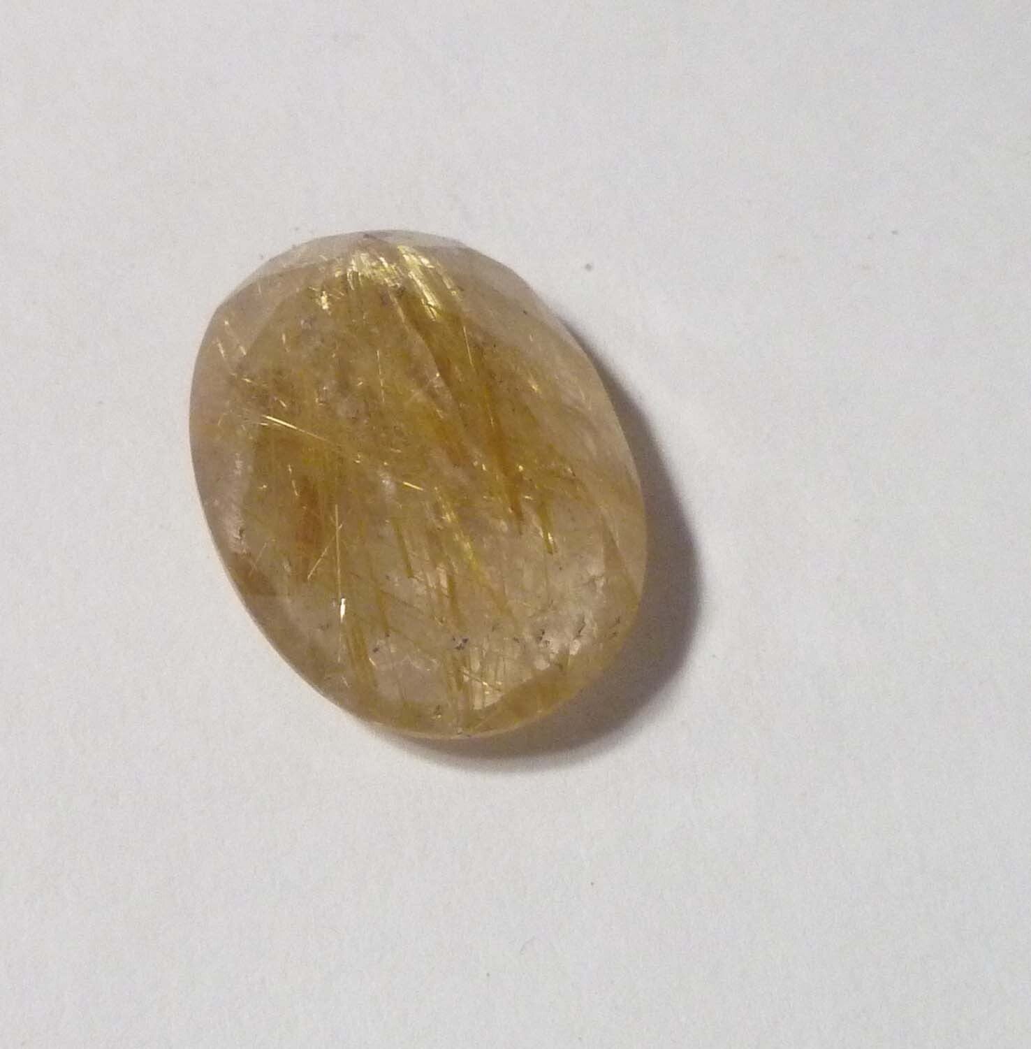 20x15mm Natural GOLDEN Needles Rutile Quartz Gemstone, Brazil 17.90cts