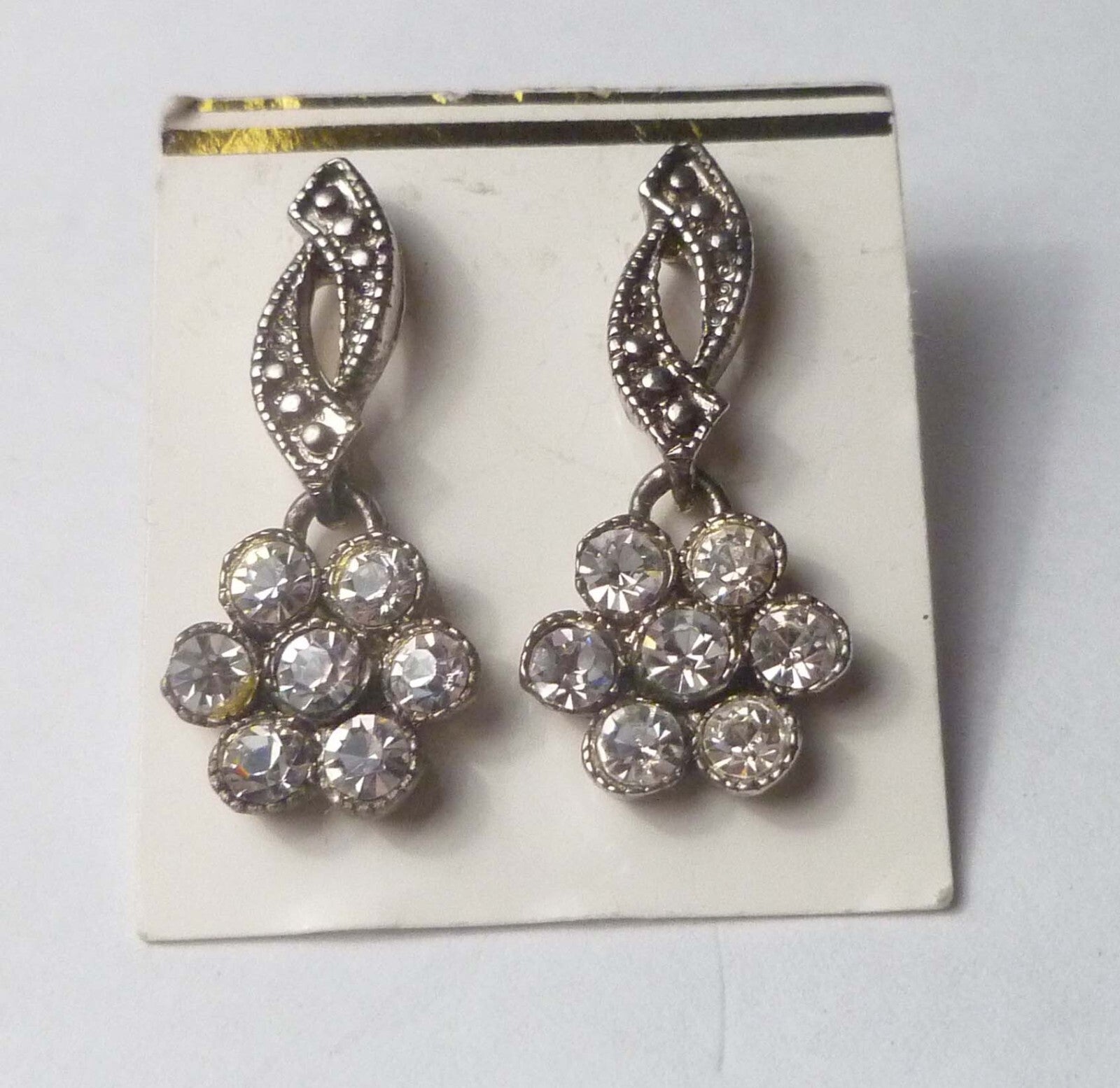 Vintage Crystal Sparkling Earrings Bright Jewelry