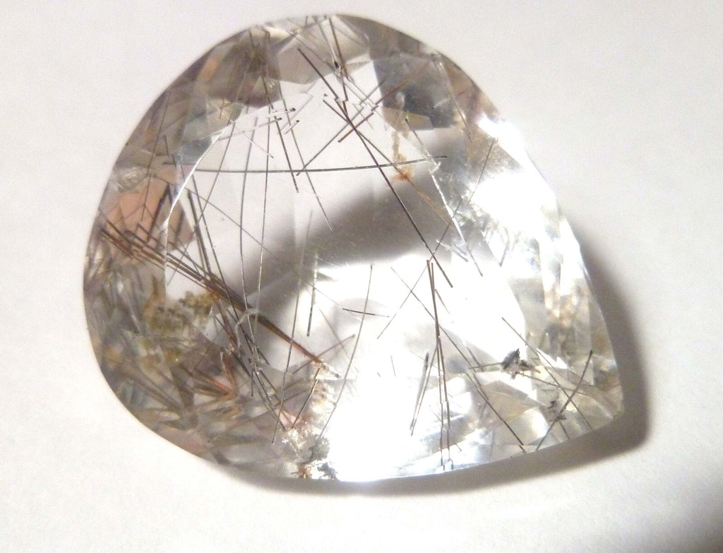 7x6.7mm Pear Natural Needles Rutile Quartz Gemstone, Brazil 39.30cts