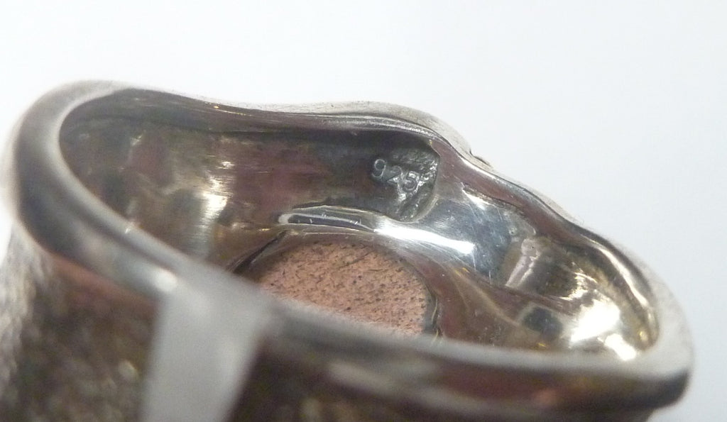 LABRADORITE RING Sterling Silver .925 & Rhodium No Tarnish! Size 9