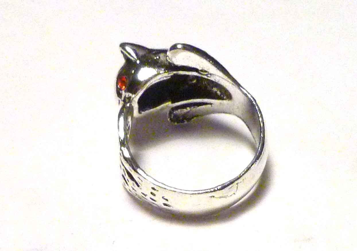 CUTE! Kitty Animal Cat Ring Adjustable Sz 4 to 9 Wrap Around Ring Kitten 
