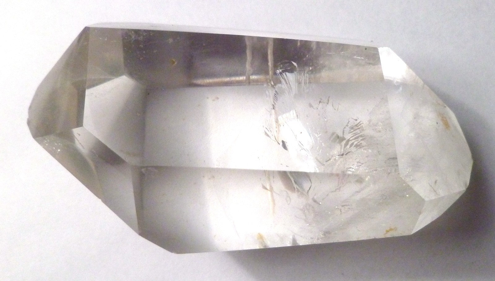 Clear Quartz Crystal Polished Double Point Brazil 183 grams Mystery Inclusions