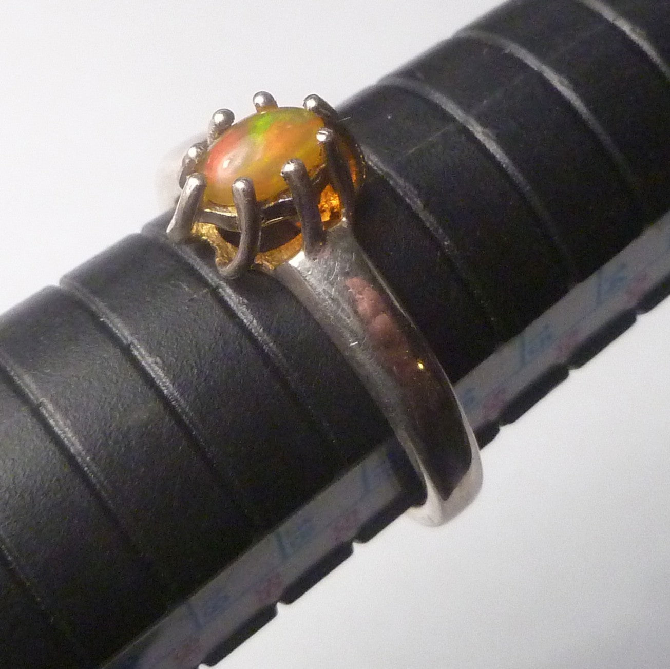 5x7mm Opal Ring natural gemstone welo fire ethiopian opal 925 silver ring s8