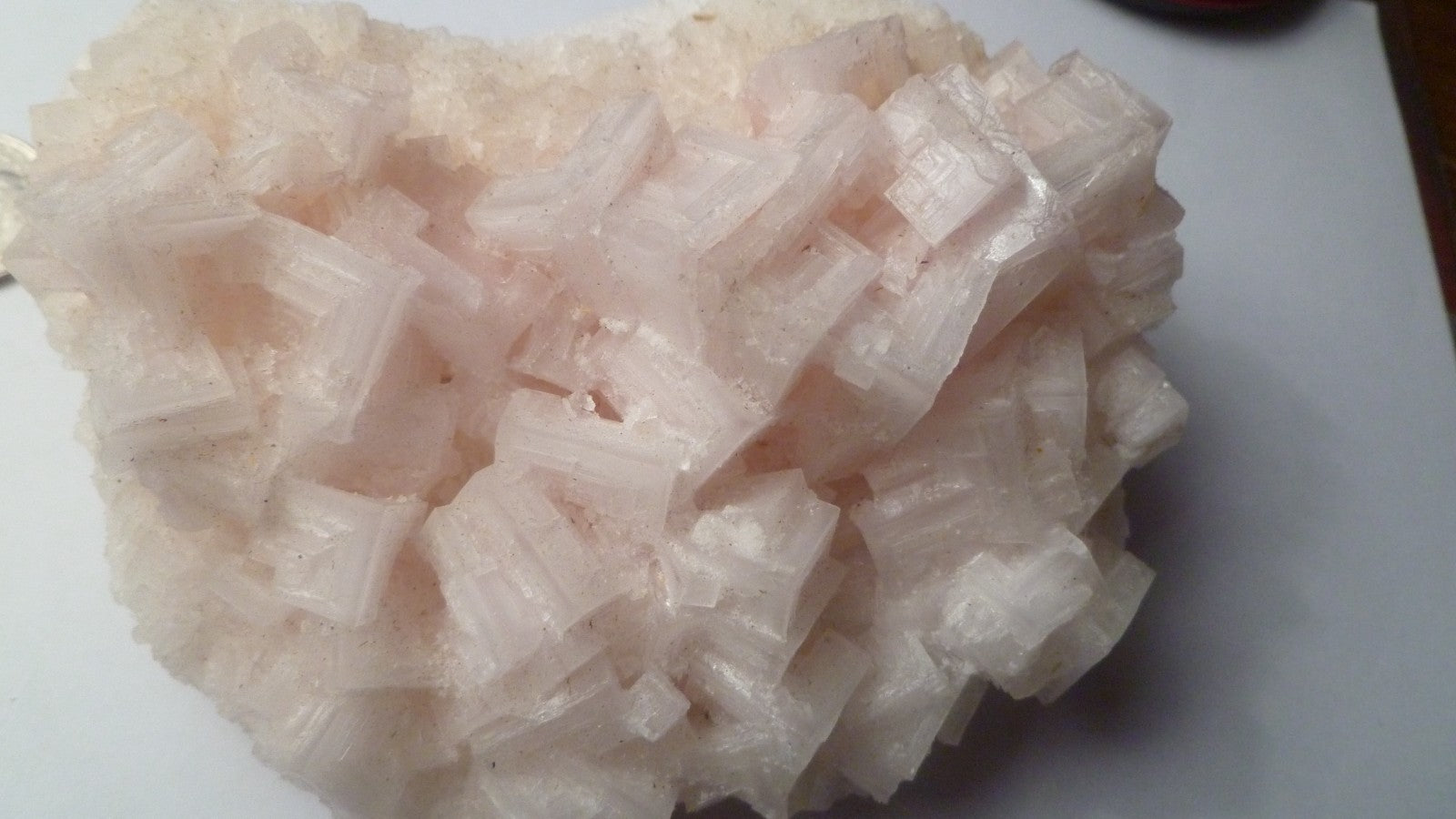 Pink Halite Crystal 4" x 3" Cluster Salt Specimen Owens Lake Trona California