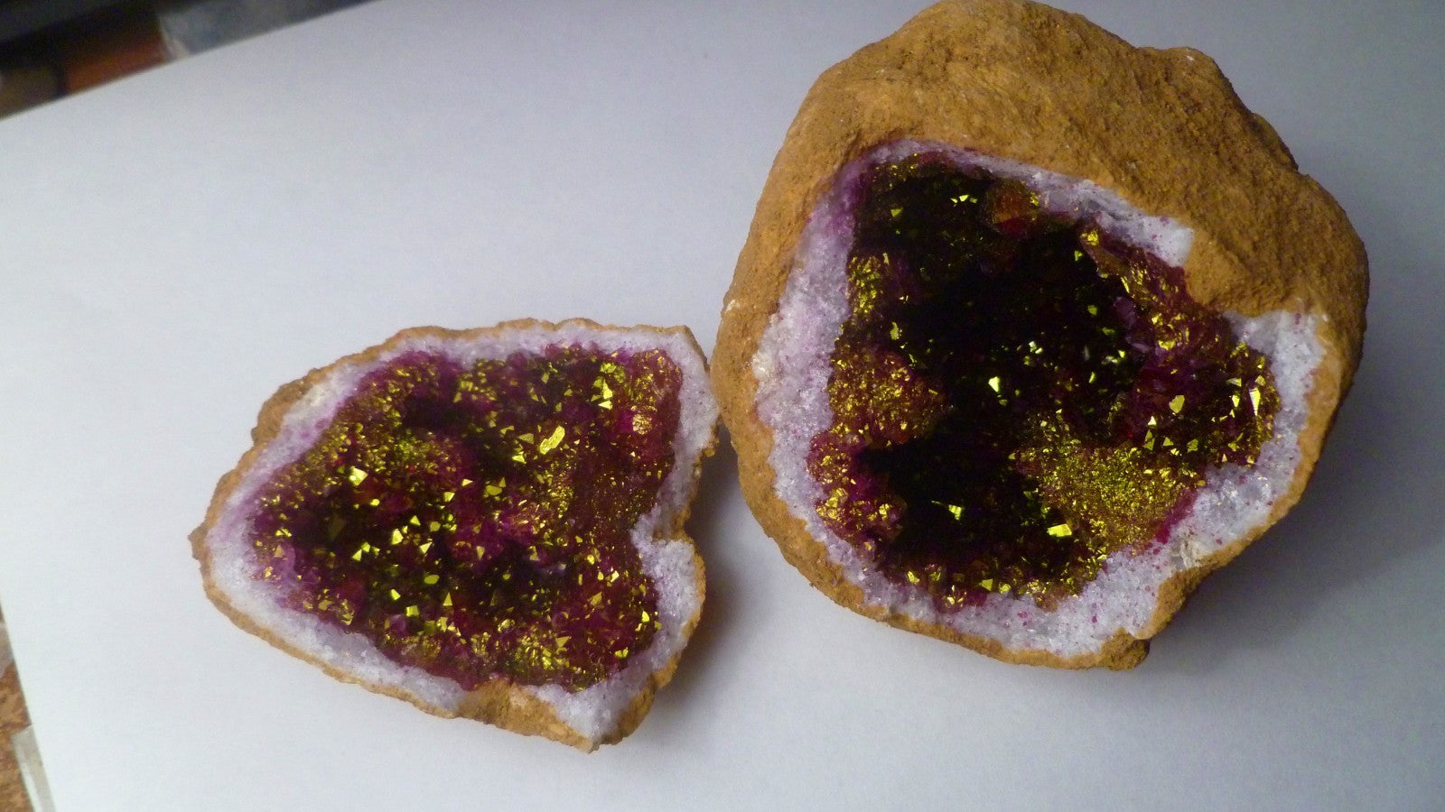 3.5" Purple Gold Geode Sugar Crystal