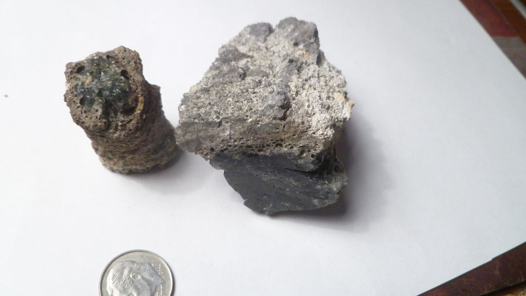 LOT of 2 Black Fulgurites lightning fused sand Fossil Lightning