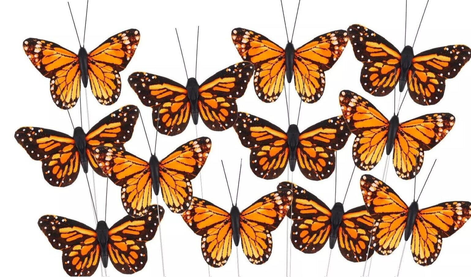 ONE Monarch Butterfly Decoration Feather Butterfly Picks Butterfly