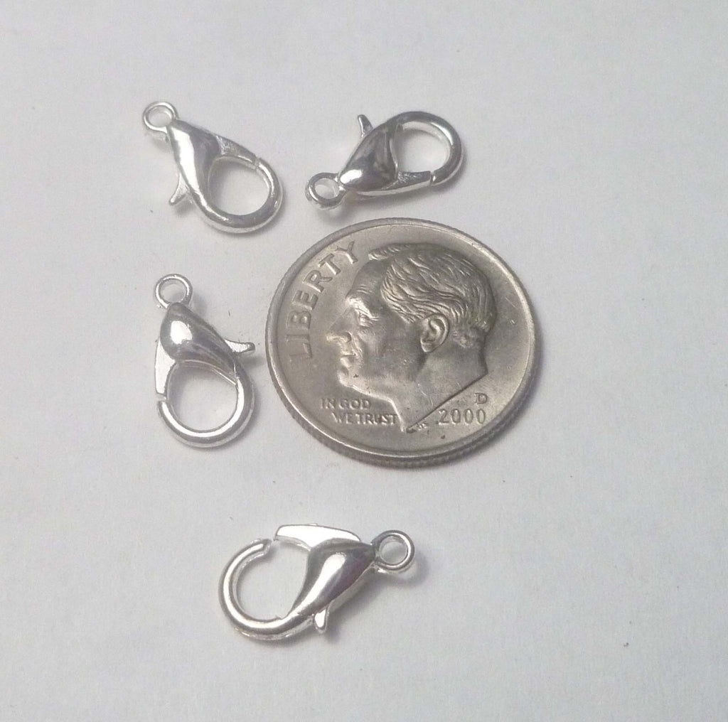 4pcs Silver Plated Lobster Clasp Necklace Bracelet Jewelry DIY Chain Ring Hook