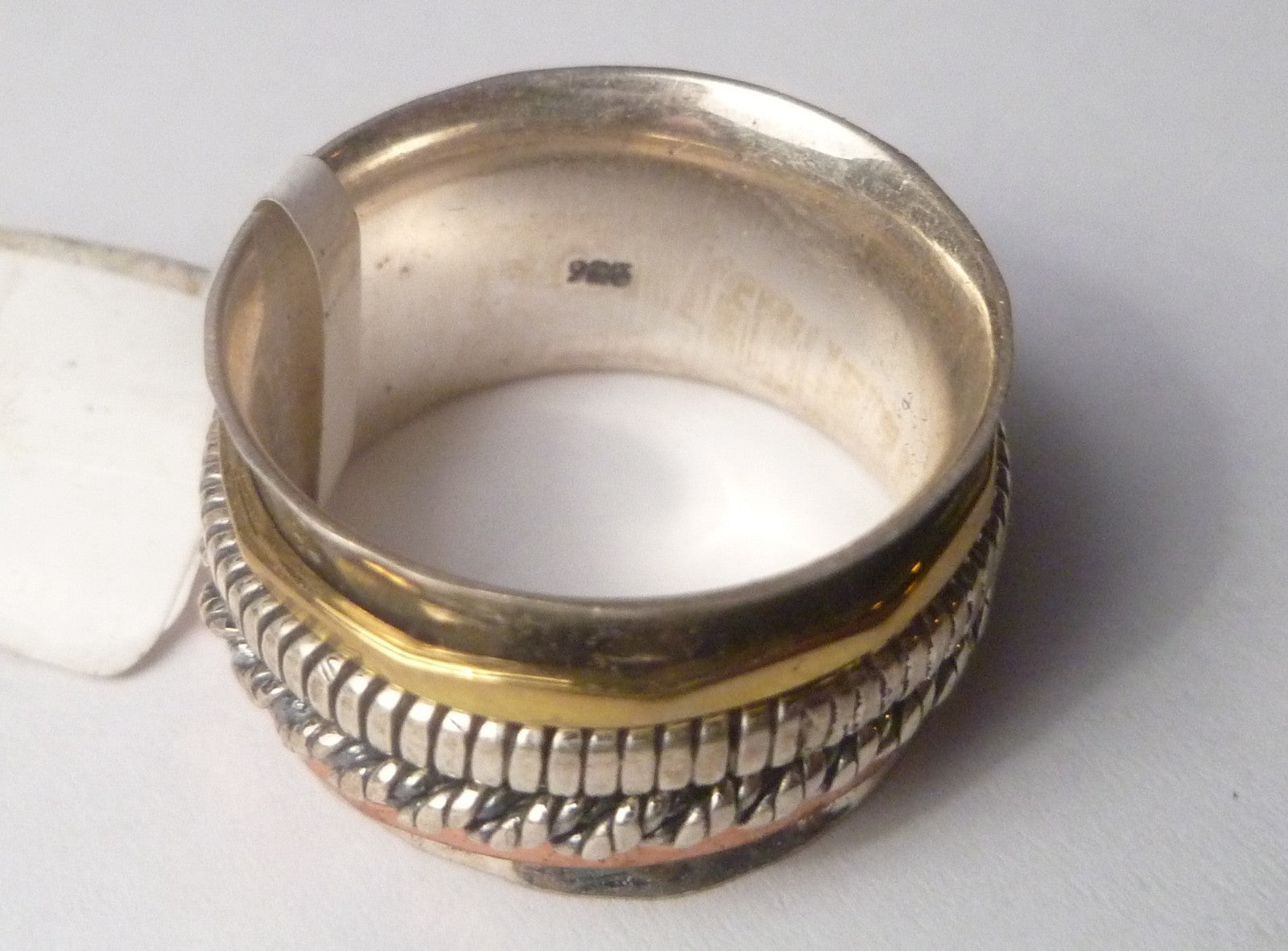12mm wide Band Spinner Ring 925 Sterling Silver s7