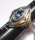 Sky Blue Topaz Ring 925 Sterling Silver10k Gold Sz 7