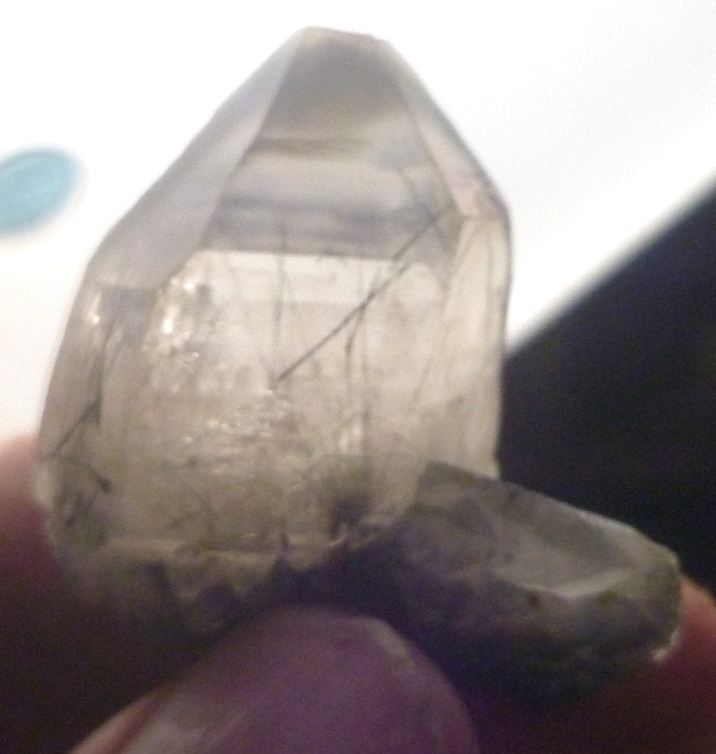Black rutilated QUARTZ point crystal Natural high quality Rutile