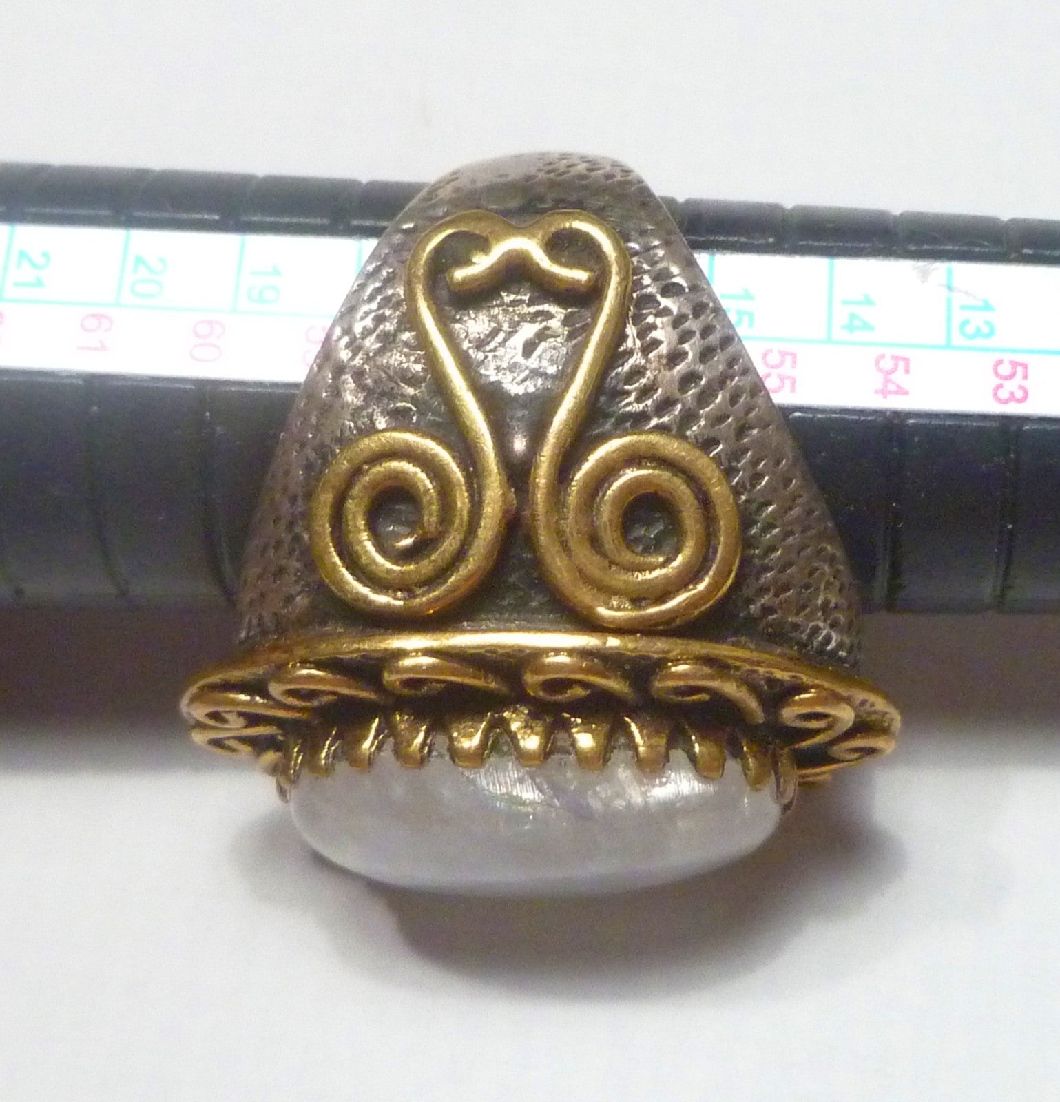 Rainbow Moonstone RING Sterling Silver .925 Heavy 22g Size 8