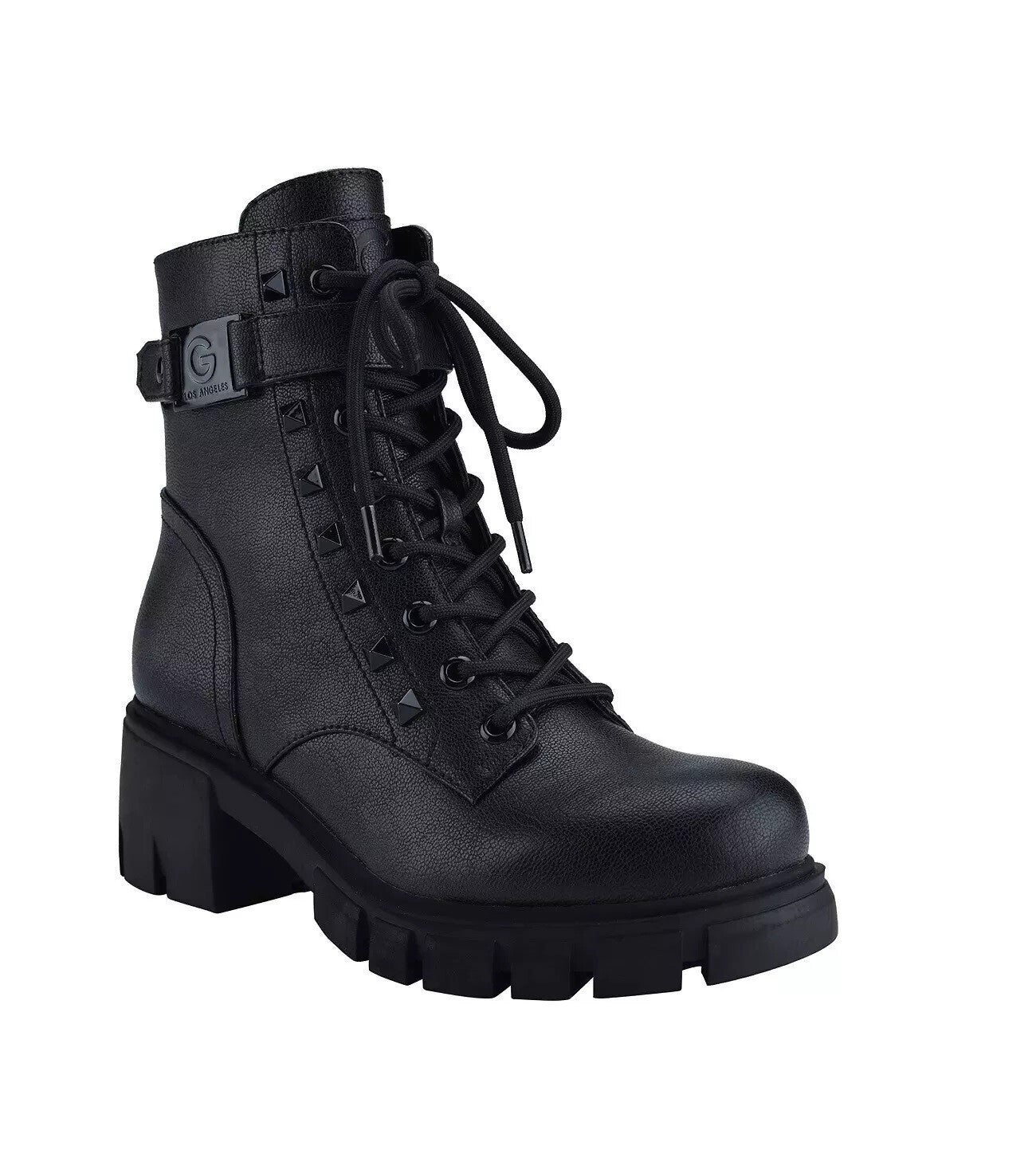 GBG Los Angeles Women's Aiken Studded Lug Sole Combat Bootie Boots Spikes Sz6.5
