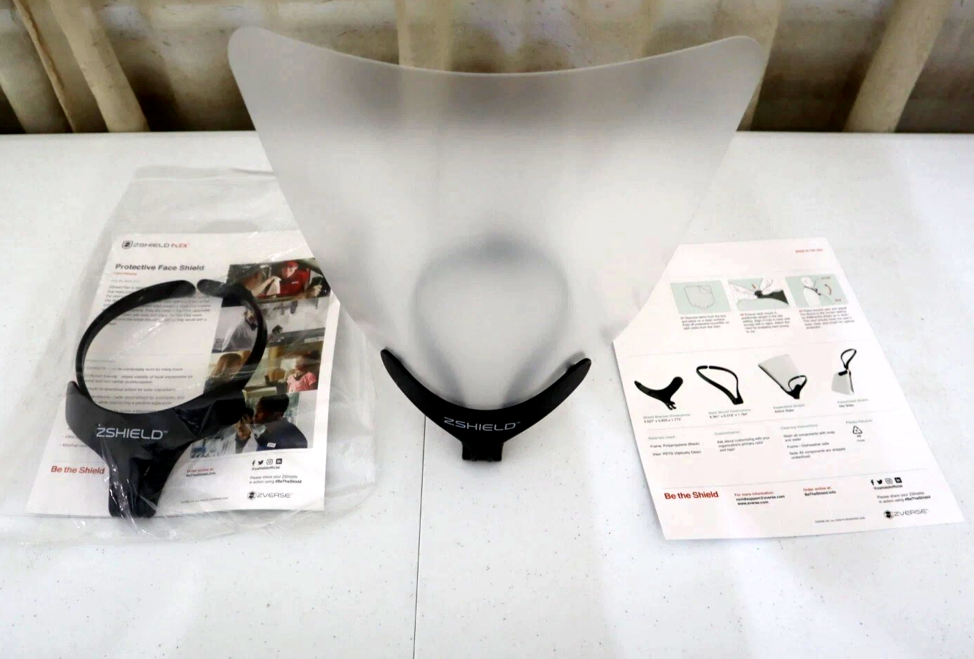 3 ZVerse ZShield Flex  Reusable Face Shield Made USA Full Face Clear Lens 3 Pack