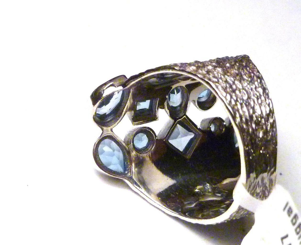 2.6 Carat Genuine SWISS BLUE TOPAZ .925 SILVER RING Sz7