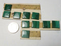 Lot of 2 (PAIR) Banded Malachite Cabochons 12mm Square