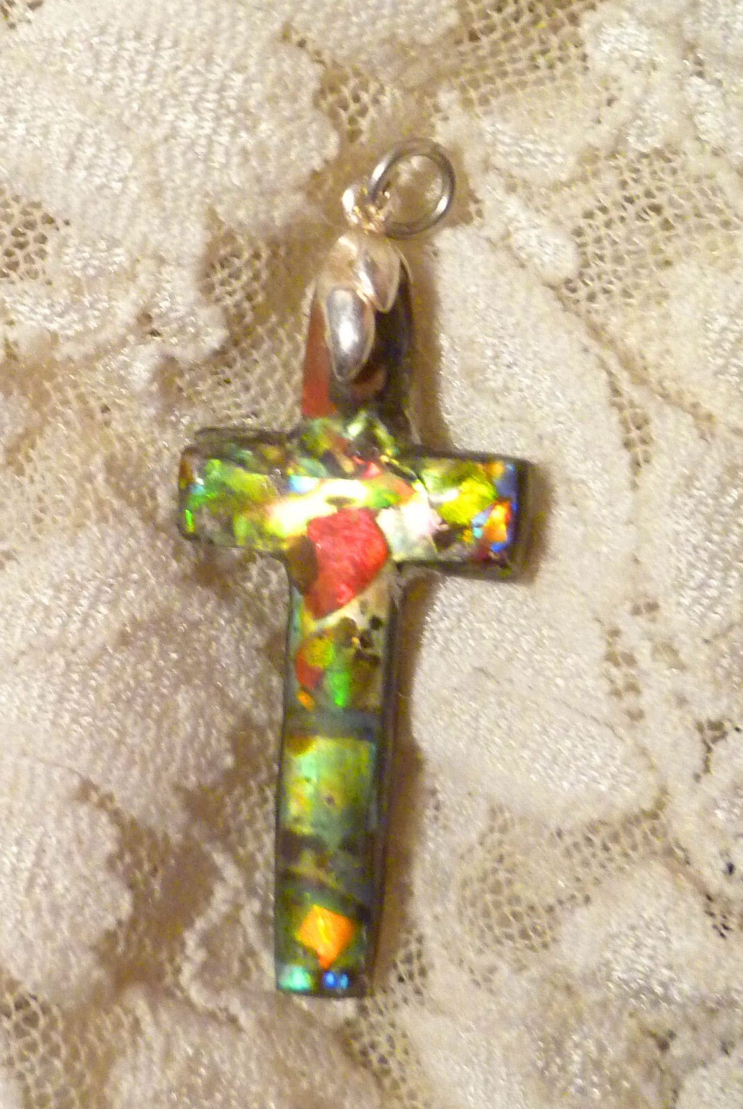 FireLyte© NEW! 925 Sterling Silver Cross Pendant 1.75"