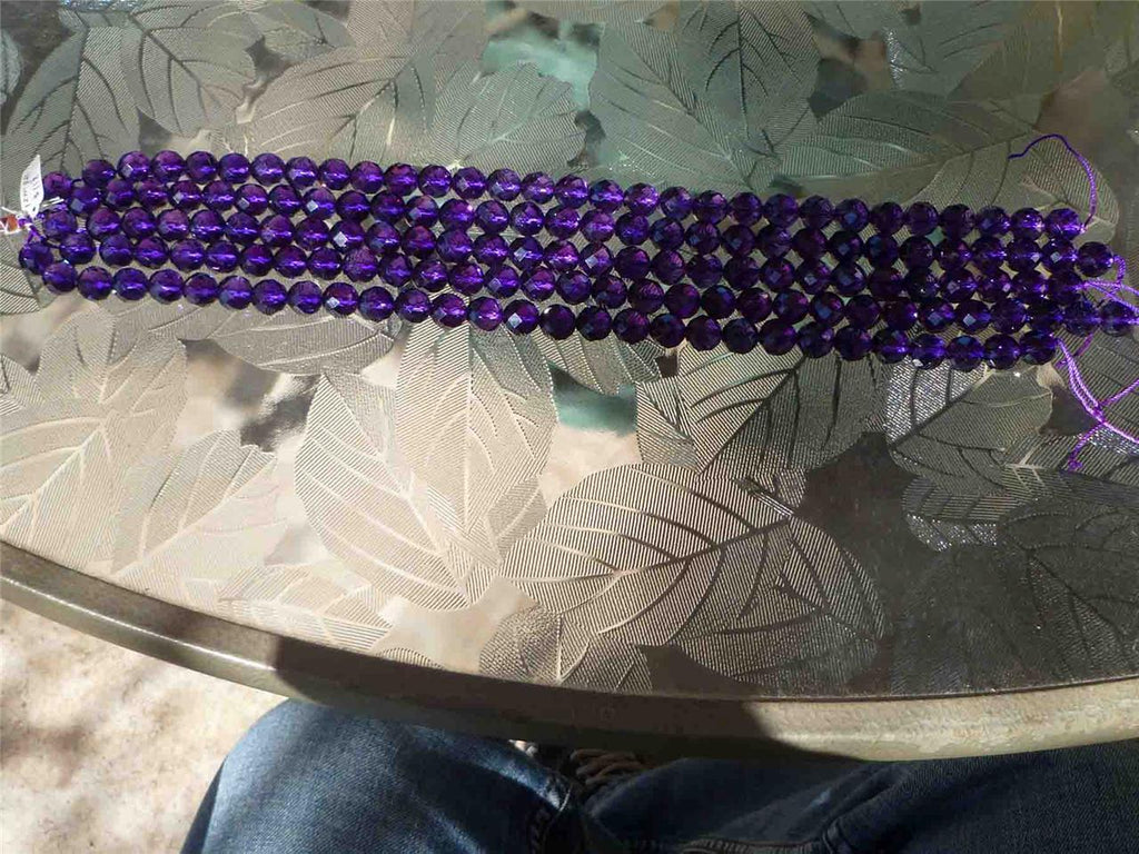 39 FACETED (per strand) Awesome Deep Purple Lab Amethyst 10mm Beads 15"
