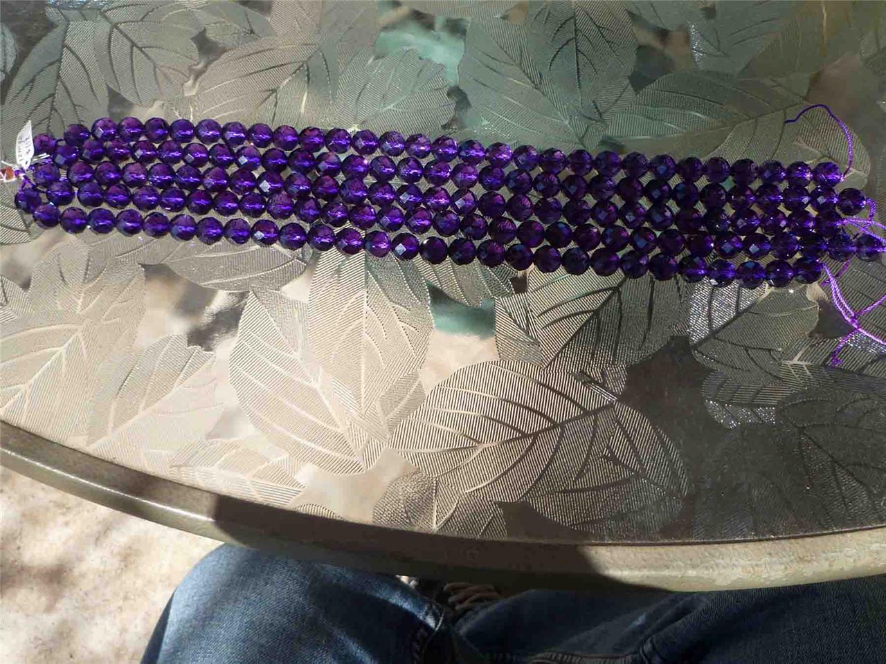 39 FACETED (per strand) Awesome Deep Purple Lab Amethyst 10mm Beads 15"