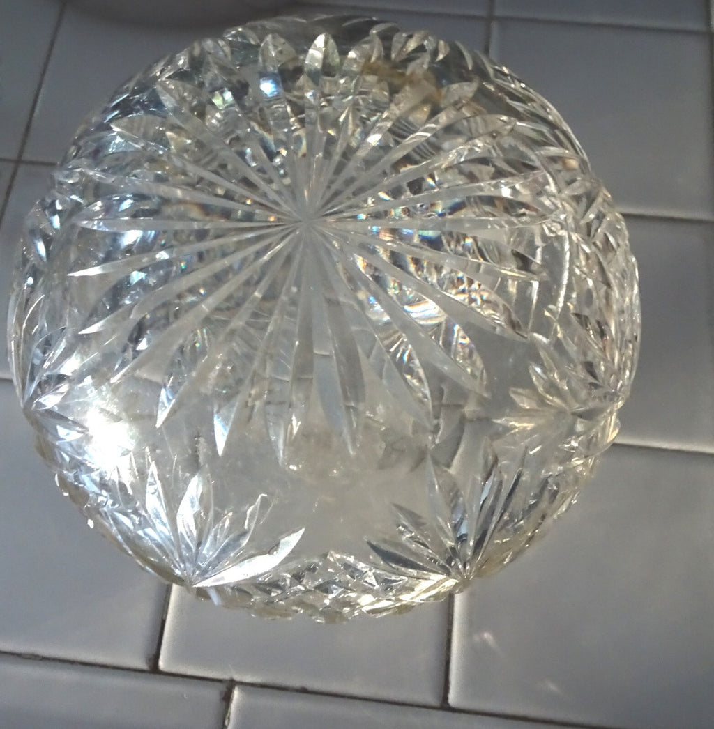Lot of 3 American Brilliant Cut Glass ABP Decanter & 2 Bowls Circa 1900