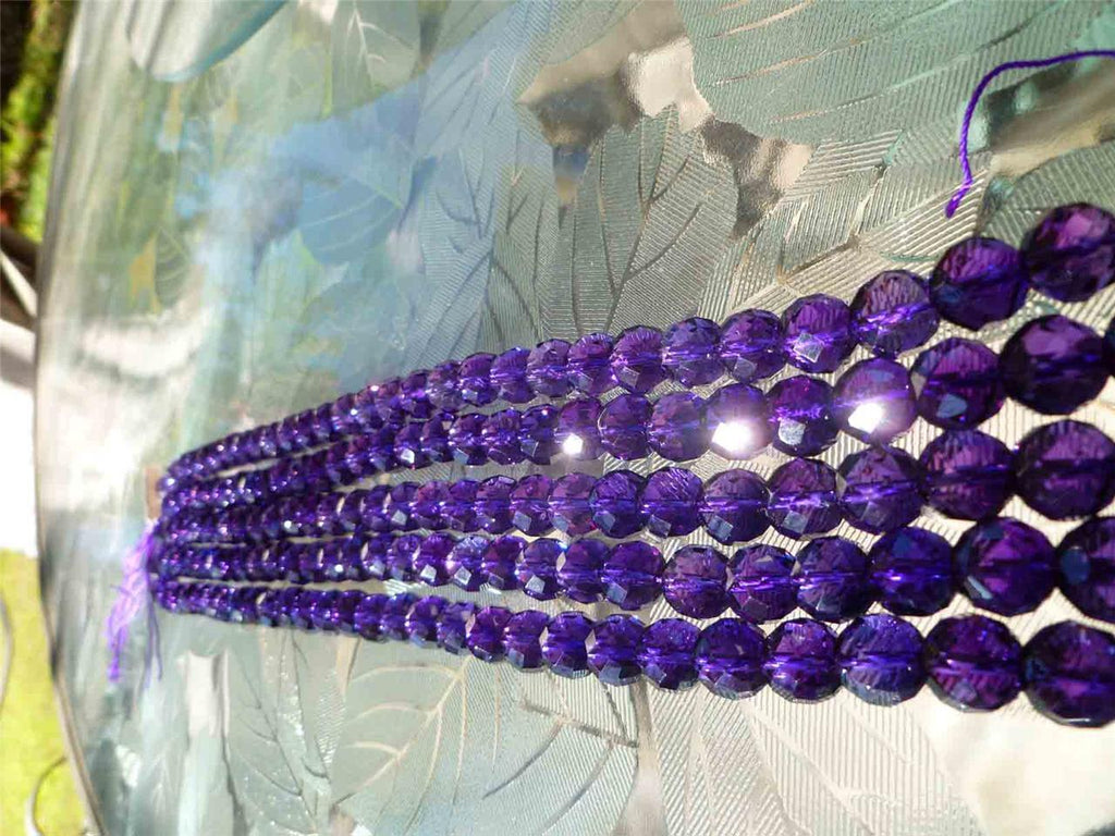 39 FACETED (per strand) Awesome Deep Purple Lab Amethyst 10mm Beads 15"