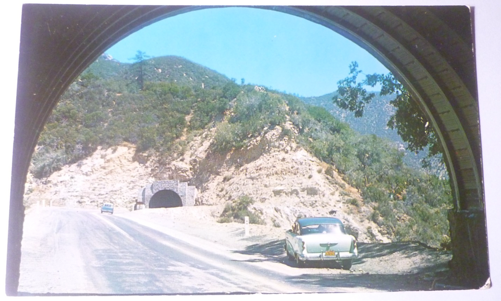 Postcard Tunnels Road Mount Baldy California USA 1961