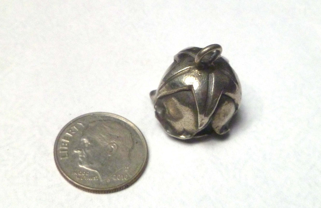 Sterling Silver ROSE Bead Charm Solid Silver 10.2 grams
