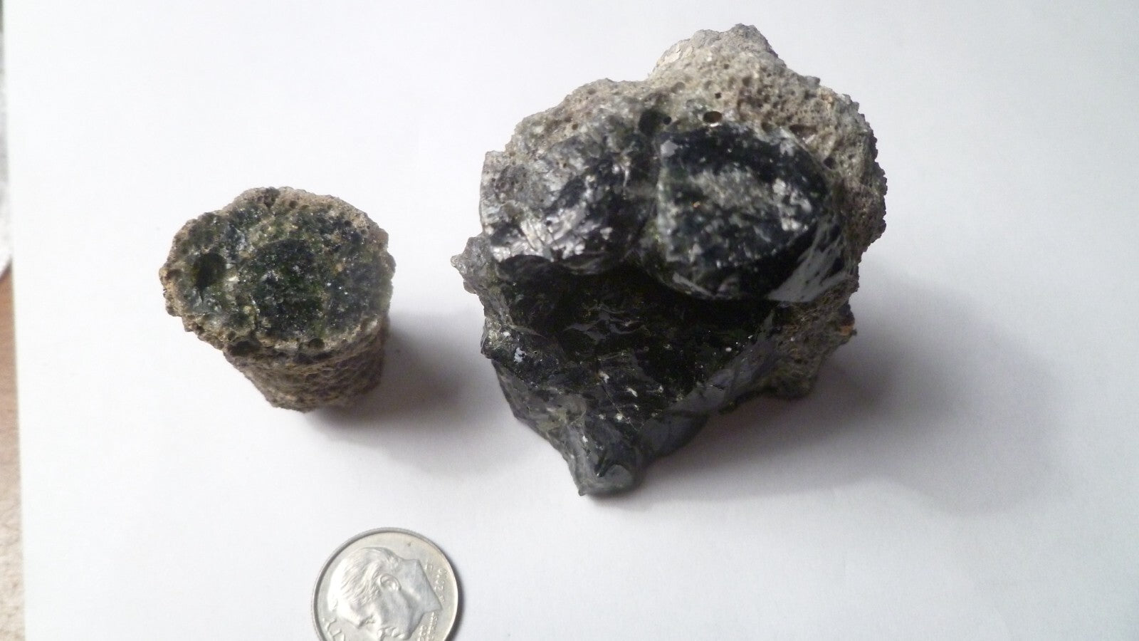 LOT of 2 Black Fulgurites lightning fused sand Fossil Lightning