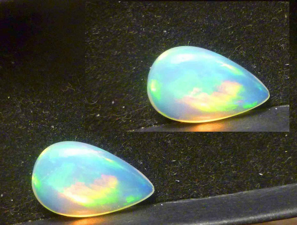 AAA+ Ethiopian Precious Crystal Welo Opal Teardrop Gemstone FLASH 7.0 carats Gem