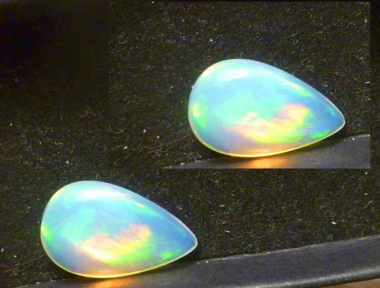 AAA+ Ethiopian Precious Crystal Welo Opal Teardrop Gemstone FLASH 7.0 carats Gem