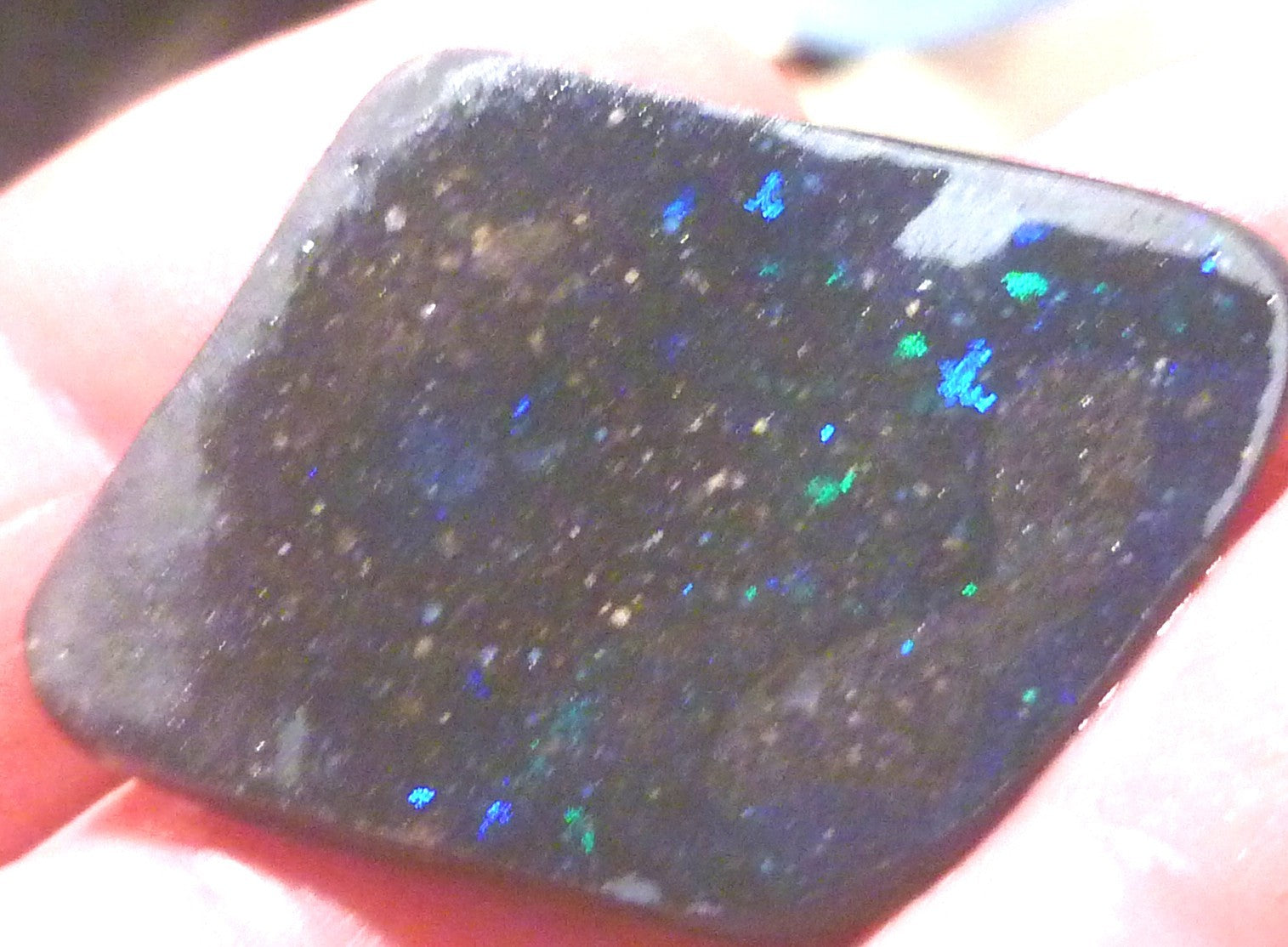 Black Louisiana Precious Opal Rub 16.6 carats Rare Opal Old Stock