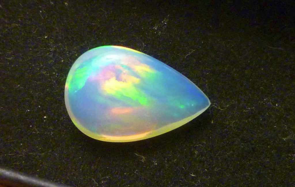 AAA+ Ethiopian Precious Crystal Welo Opal Teardrop Gemstone FLASH 7.0 carats Gem