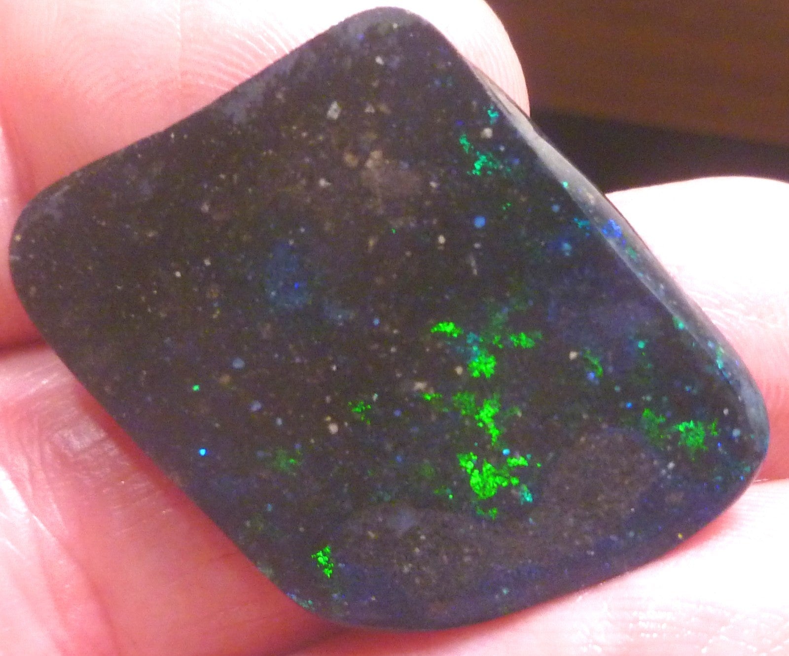 Black Louisiana Precious Opal Rub 16.6 carats Rare Opal Old Stock